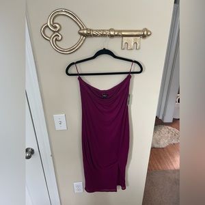 Express magenta strapless ribbed dress size medium new with tags